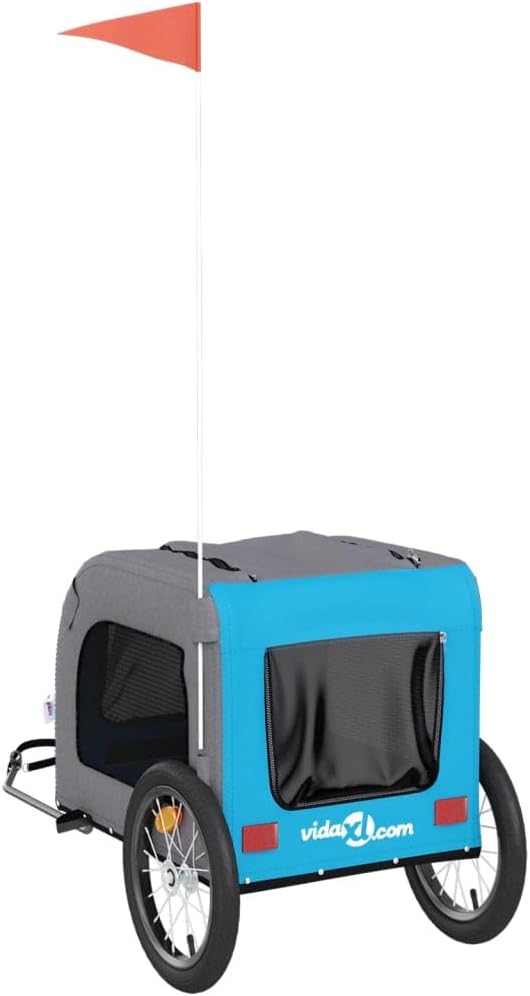 vidaXL TiertransportHaustierwagenOutdoor-Träger 125 x 64 x 66 cm Blau, Blau 125 x 64 x 66 cm