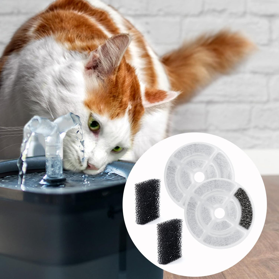 Gosknor 12 Stück 17,6cm Hundetrinkbrunnenfilter, Aktivkohle Futterfilter für Haustierwasserspender m