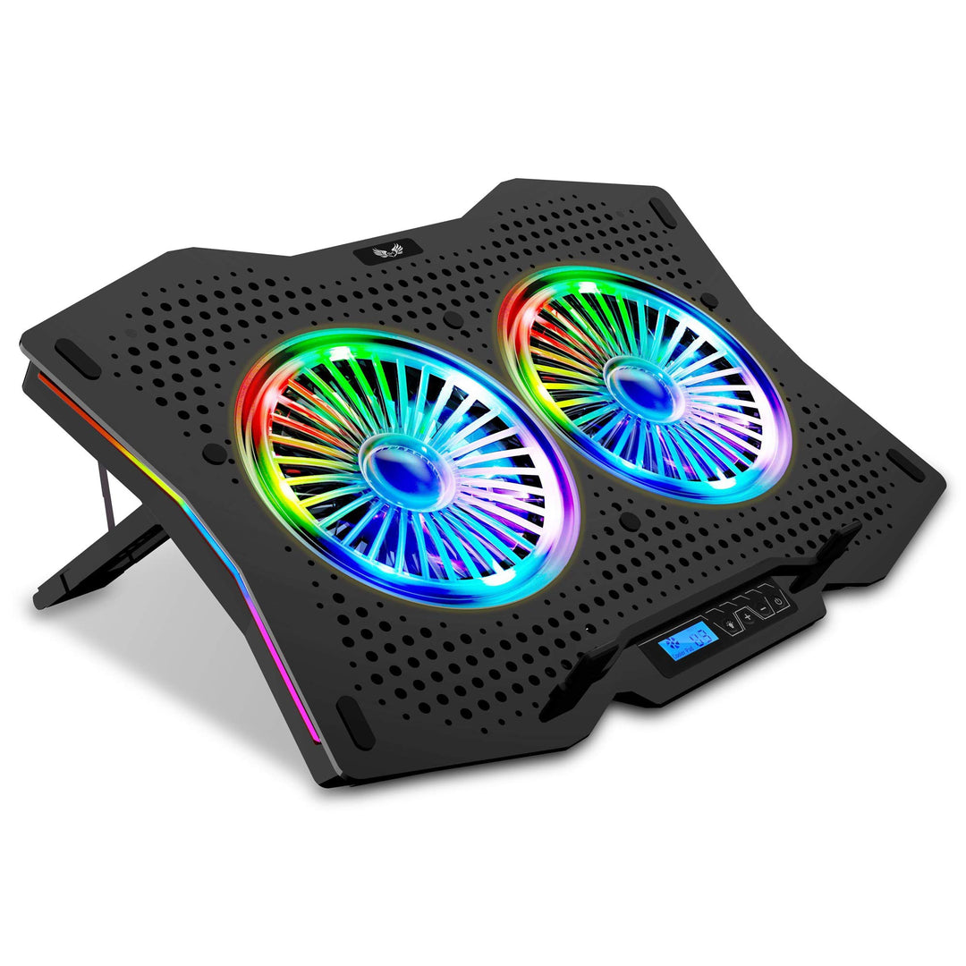 SK Notebook Laptop Rainbow RGB Kühler Gamer Ständer Kühlpad Unterlage Cooler für 9-18 Zoll/Lüfter /