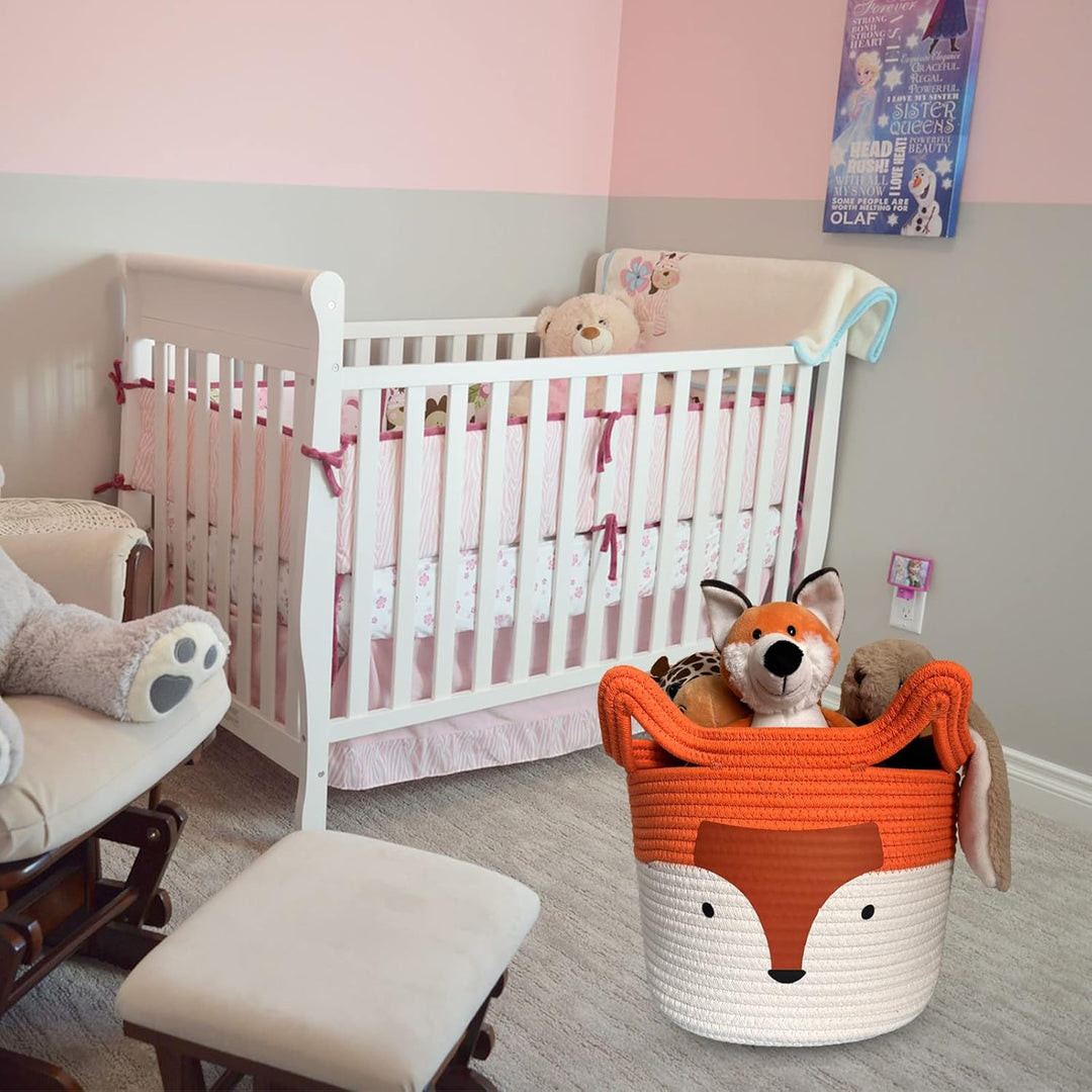 Bigepige Aufbewahrungskorb Kinder, Baby Spielzeug Baumwollseil Aufbewahrung Korb Geflochten, WäSchek