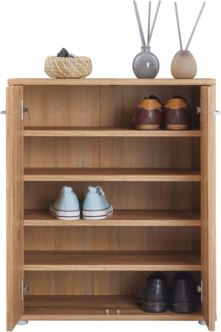 CARO-Möbel Schuhschrank LENNIS Schuhregal Schuhkommode mit 2 Türen und inklusive 4 Einlegeböden, in