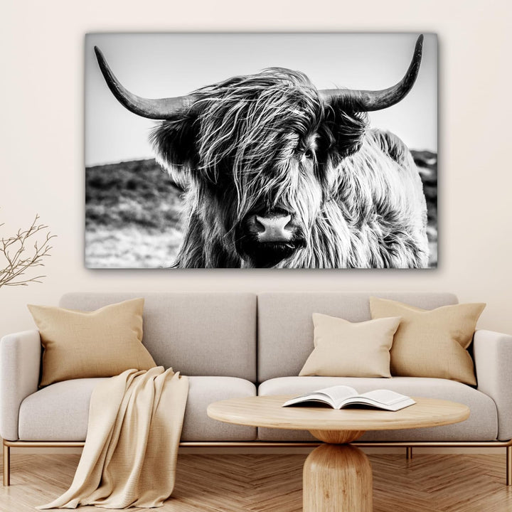 MuchoWow© Bild auf Leinwand Gross 120x80 cm XXL Schlafzimmer Bilder Schwarzweiss Wand Deko Wohnzimme