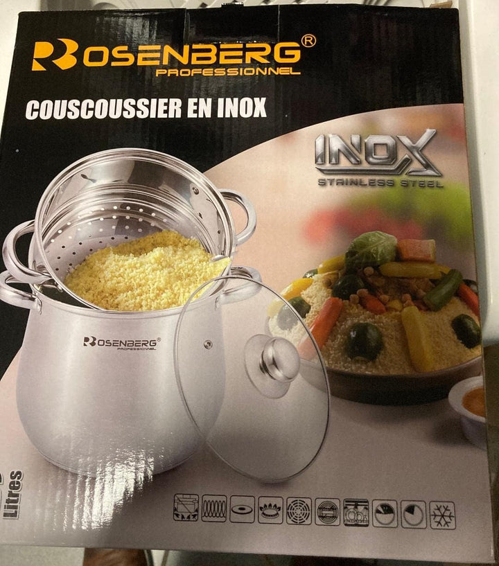 Couscous-Topf aus Edelstahl, 6 l, für alle Herdarten und Induktion
