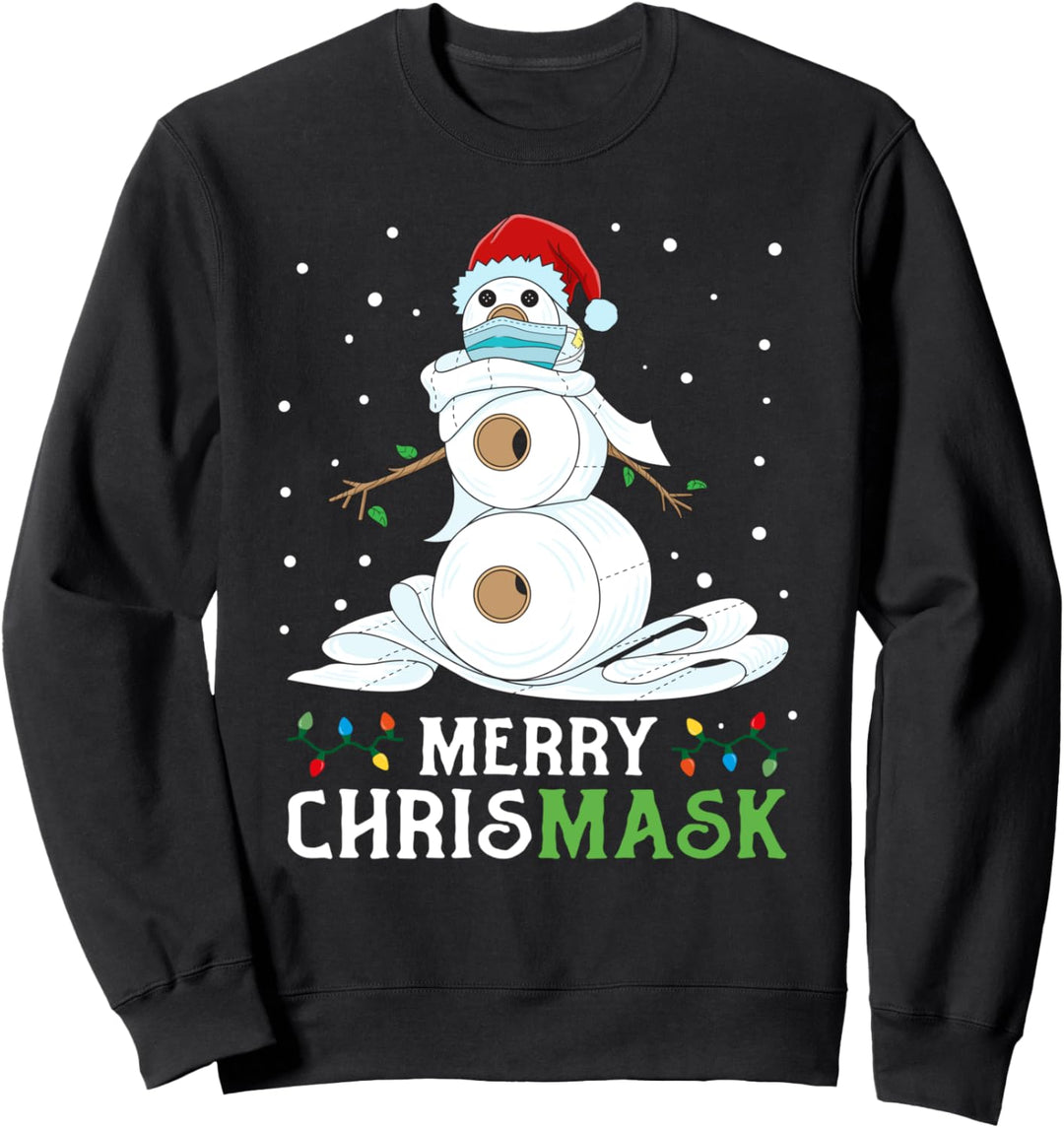 Lustiges Schneemann Maske Mundschutz Chrismask Weihnachten Sweatshirt