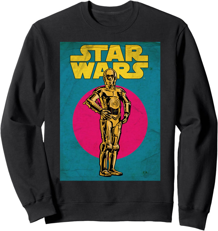 Star Wars C-3PO Side Pose Neon Portrait Sweatshirt