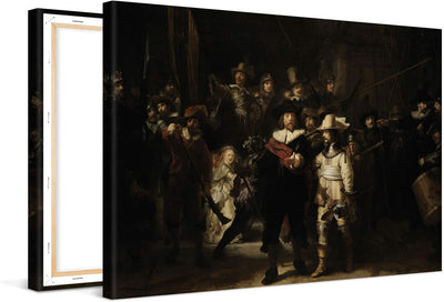 PICANOVA – Rembrandt – The Night Watch 60x40cm – Bild auf Leinwand – Premium Kunstdruck Auf 2cm Holz