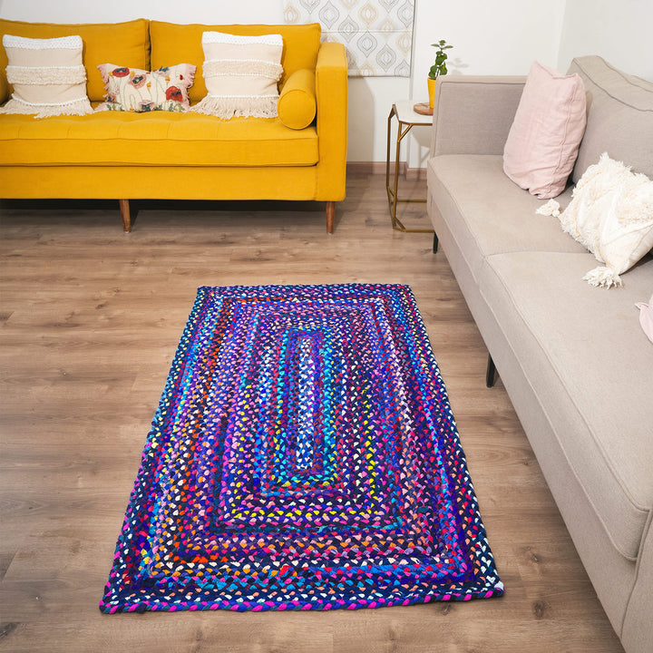 RAJRANG BRINGING RAJASTHAN TO YOU Boho Runner Teppich 2'x 3 'Reversible Hand geflochten 2' x 3' Rech