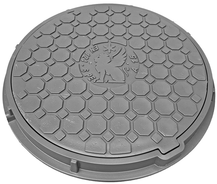 BABYLONPLAST Schachtabdeckung, Kanaldeckel Ø500 Kl.A15, Kunststoff Schachtdeckel A15, Belastbar bis