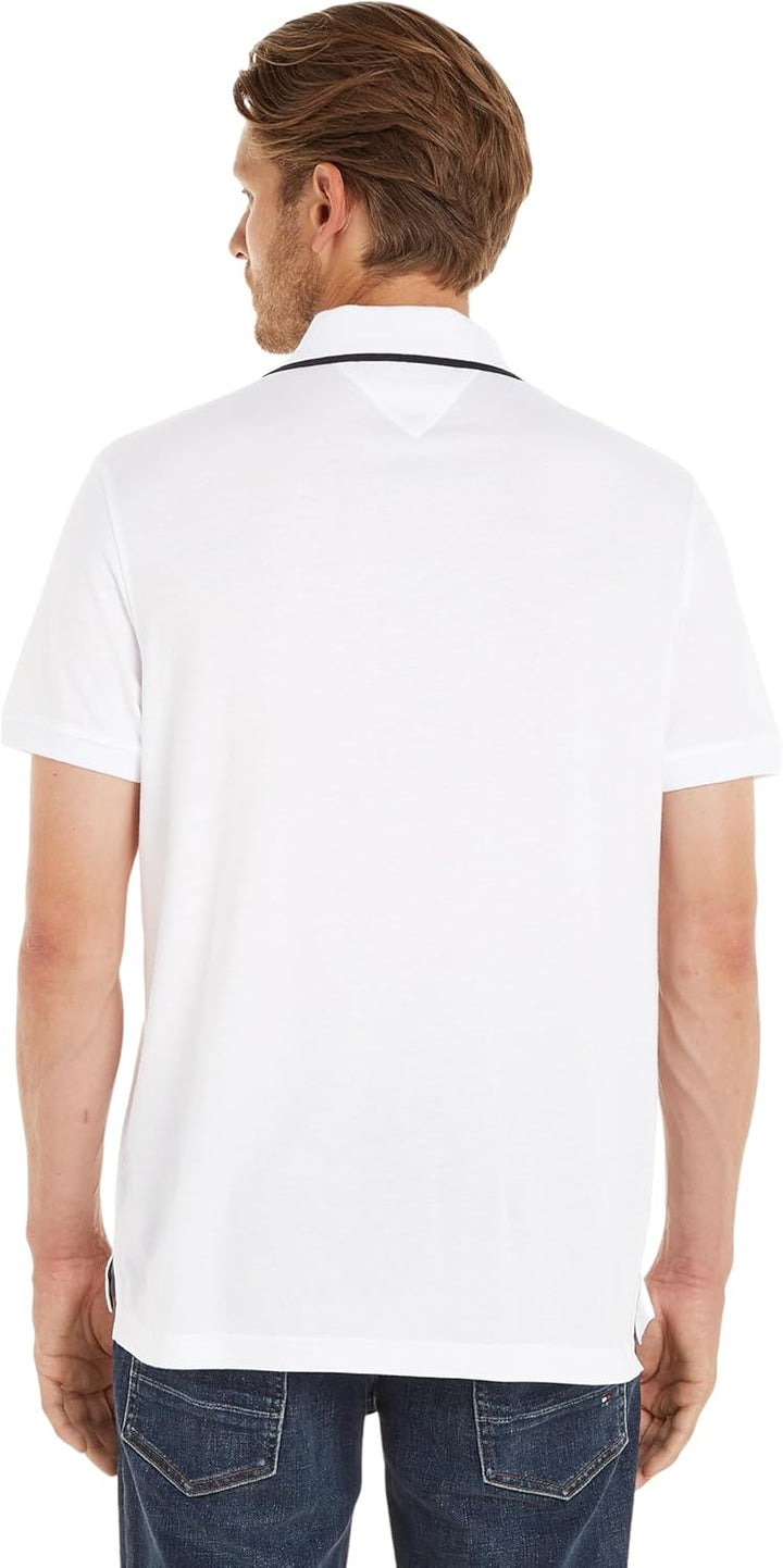 Tommy Hilfiger Herren RWB Tencel Baumwolle S/S Poloshirts M Weiss (White), M Weiß (White)