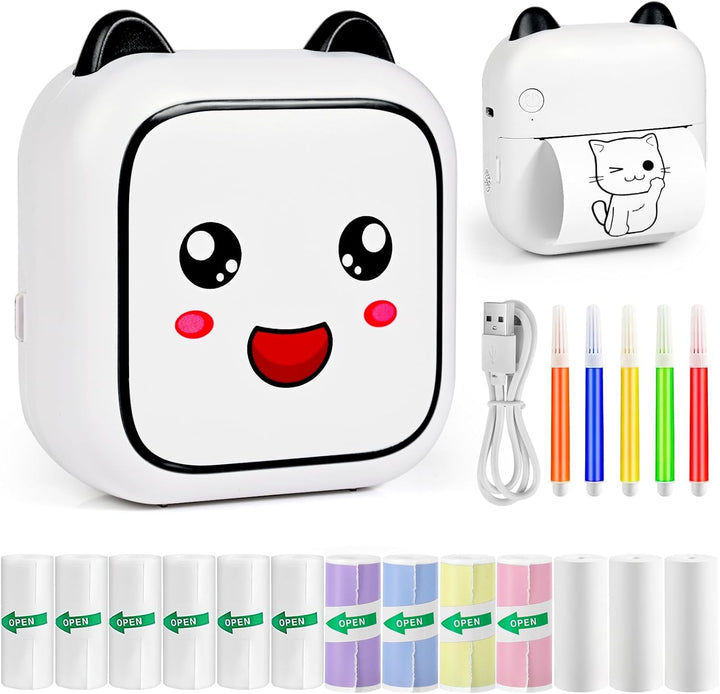 Ambesty Mini Drucker, Mobiler Fotodrucker, Tragbarer Mini Fotodrucker, Wireless Fotodrucker Thermodr