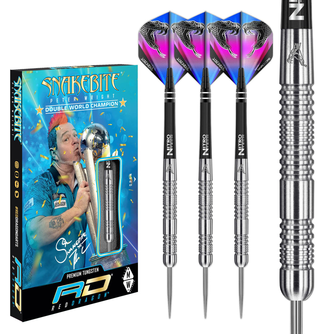 RED DRAGON Peter Wright Snakebite Euro 11: 20g oder 24g Tungsten Darts mit Flights und Schäfte 20.0