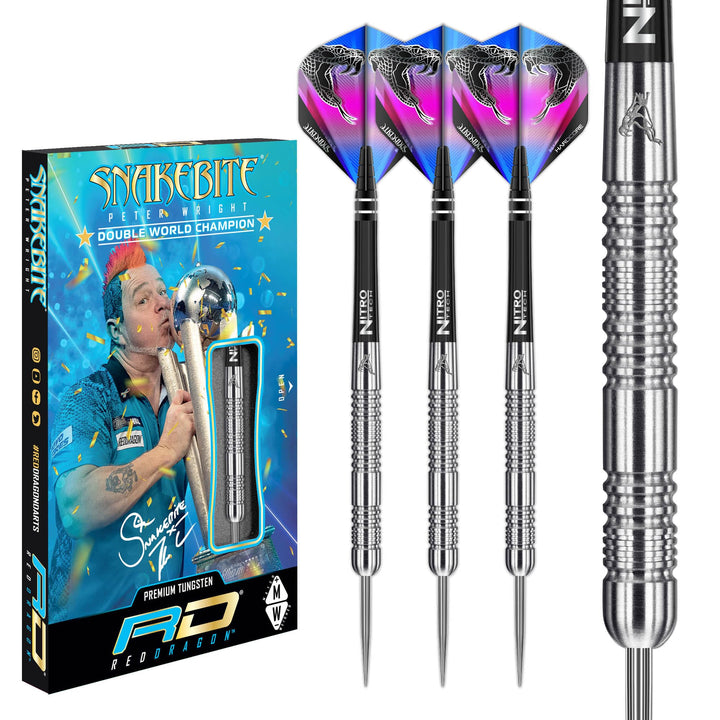 RED DRAGON Peter Wright Snakebite Euro 11: 20g oder 24g Tungsten Darts mit Flights und Schäfte 20.0
