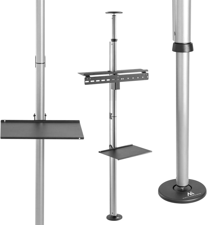 Maclean MC-791N TV Halterung mit Ablage Decken-Bodenbefestigung Teleskophalter OLED QLED LCD LED Pla