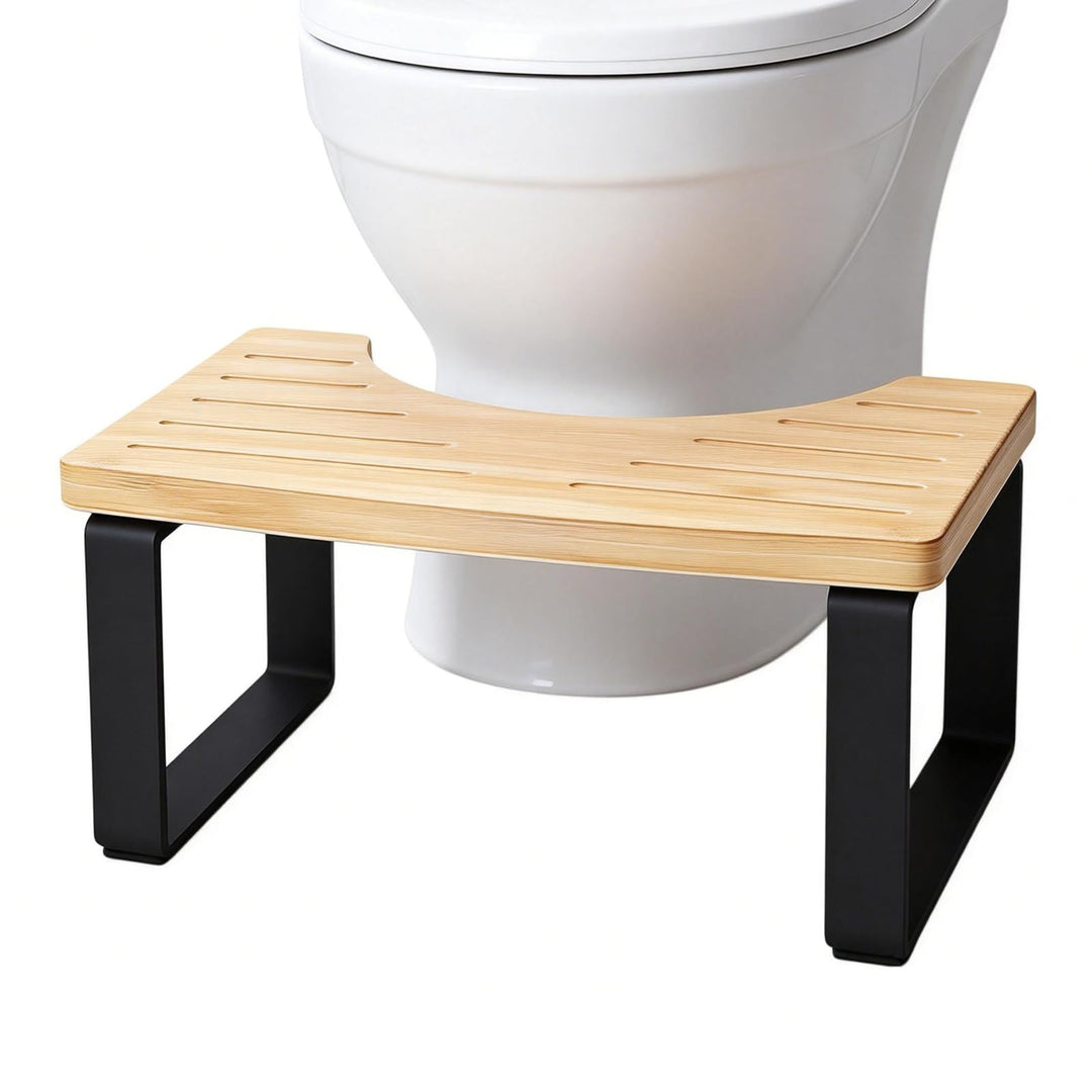 Toilettenhocker aus Metall & Massivholz – 17,8 cm Höhe, Rutschfester Ergonomie-Hocker für gesunde Si