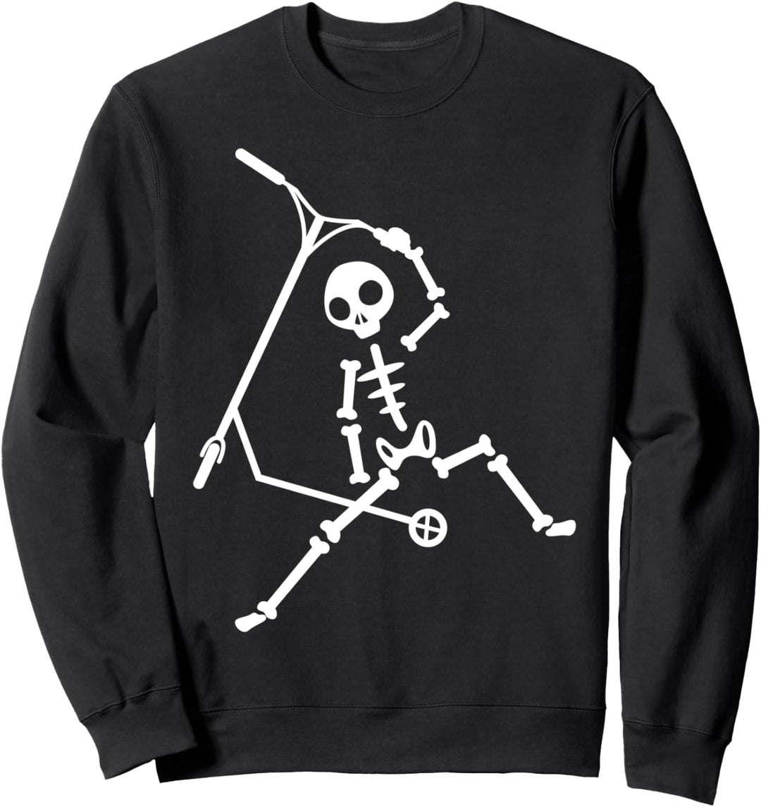 Scooter Roller Stunt Skelett Tretroller Geschenkidee Jungen Sweatshirt