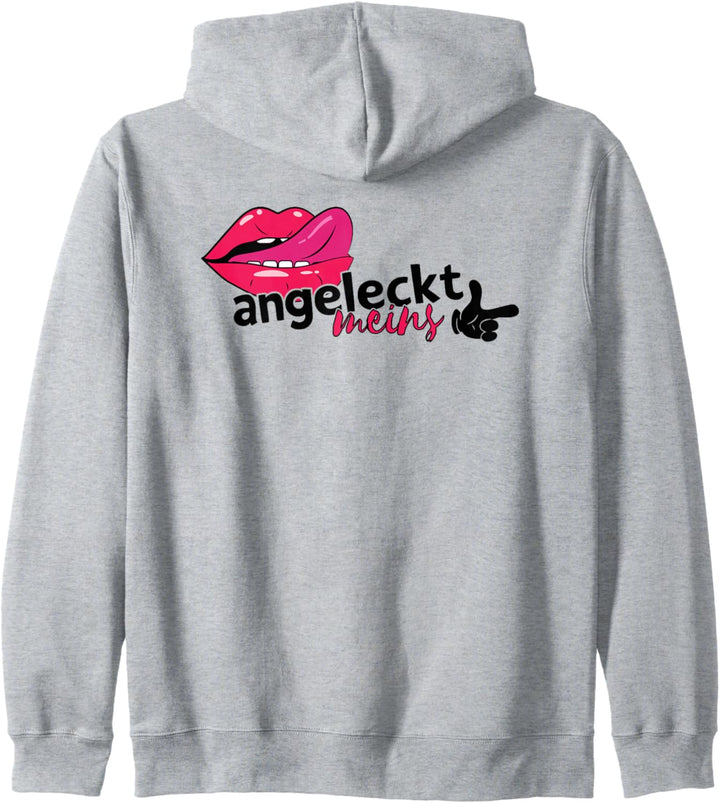 Partnerlook Pärchen Mund mit Zunge Angeleckt Meins Kapuzenjacke