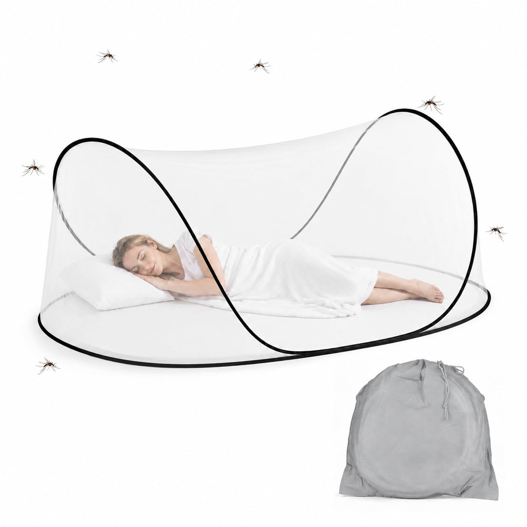 AOOWU Moskitonetz Pop Up, 200 x 80 x 56cm Faltbares Mückennetz, Tragbares Campingzelt Einstellbar, F
