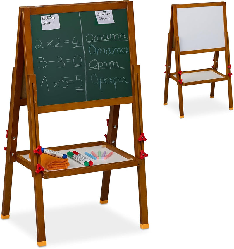 Relaxdays Kinderstandtafel, magnetische Spieltafel, höhenverstellbar, 81-104x45x42 cm, Whiteboard &