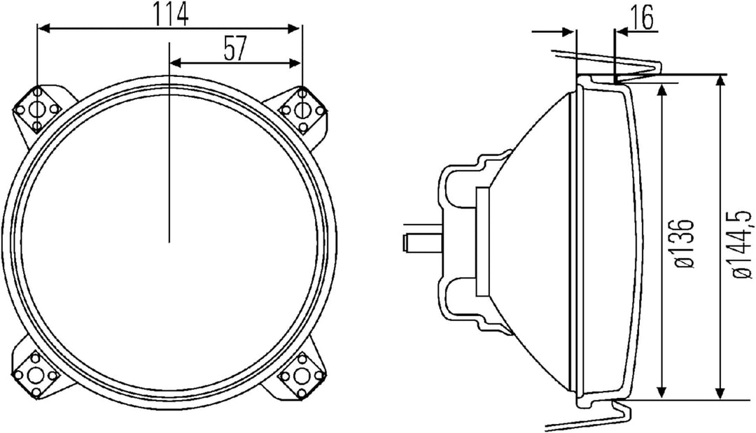 HELLA - Halogen-Hauptscheinwerfer - 12V - rund - Einbau - rechts/links - 1A3 005 649-007