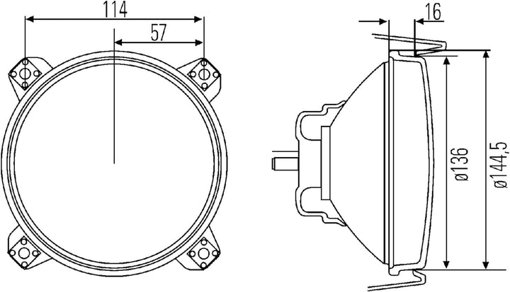 HELLA - Halogen-Hauptscheinwerfer - 12V - rund - Einbau - rechts/links - 1A3 005 649-007
