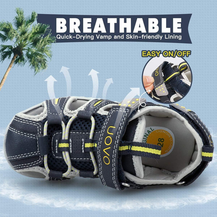 UOVO Jungen Sandalen Trekking Wandern Kinder Sandalen Outdoor Geschlossene Zehe Sandalen Sportliche