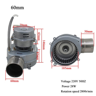 Radiallüfter 230v mit rückstauklappe gebläsemotor saugventilator zentrifugalventilator zentrifugallü