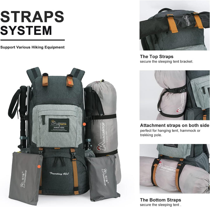 MOUNTAINTOP 40L Wanderrucksack Herren Damen Trekkingrucksack Backpacker Reiserucksack Outdoor Campin