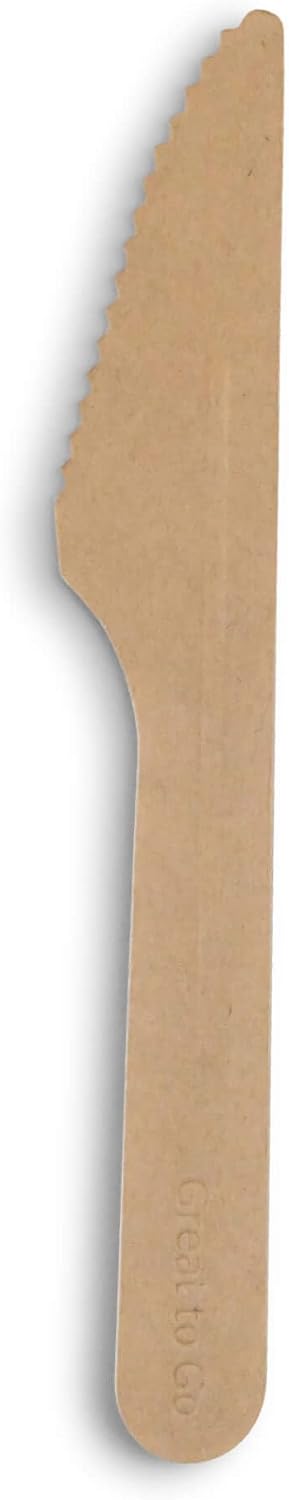 BIOZOYG Papiermesser 16,5 cm braun I Catering Zubehör Partymesser aus Papier formstabil umweltfreund