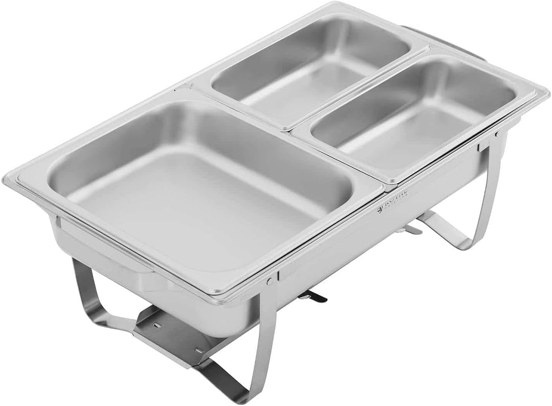 Royal Catering RCCD_RT20_2X9L Chafing Dish Set 2-teilig 2 x 8 L inkl. GN Behälter Warmhaltebehälter