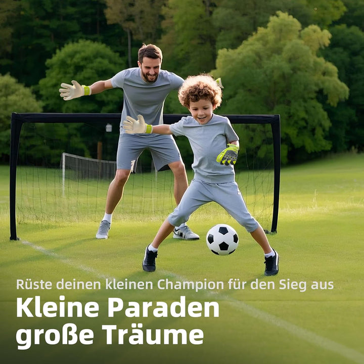 Jugendliche und Erwach,Kinder sener Torwarthandschuhe mit Fingersave，Rutschfes，Gewährung von Starken