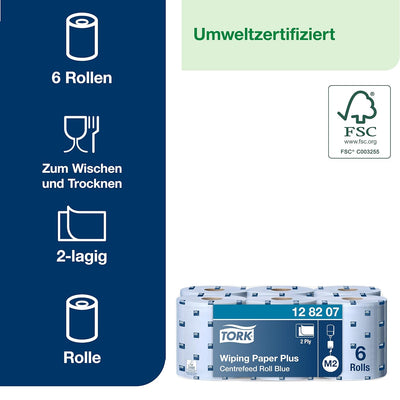 Tork 128207 Starke Mehrzweck Papierwischtücher für das M2 Innenabrollung Spendersystem / 2-lagiges s