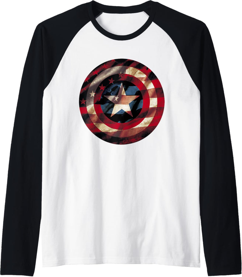 Marvel Captain America Avengers Shield Flag Raglan