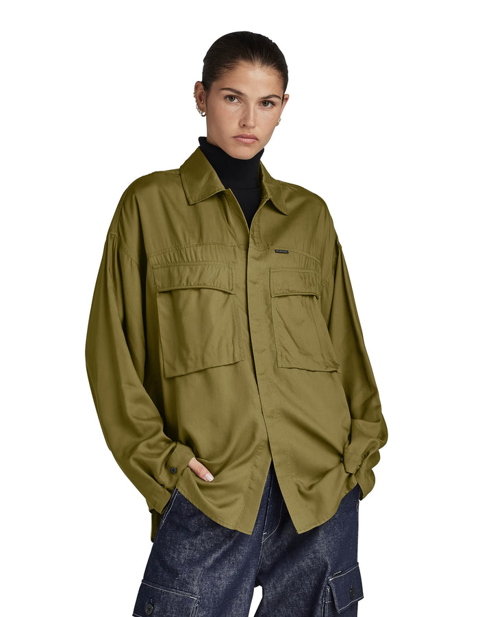 G-STAR RAW Damen Loose Pocket Hemd Shirts M Grün (Dark Olive D23819-d297-c744), M Grün (Dark Olive D