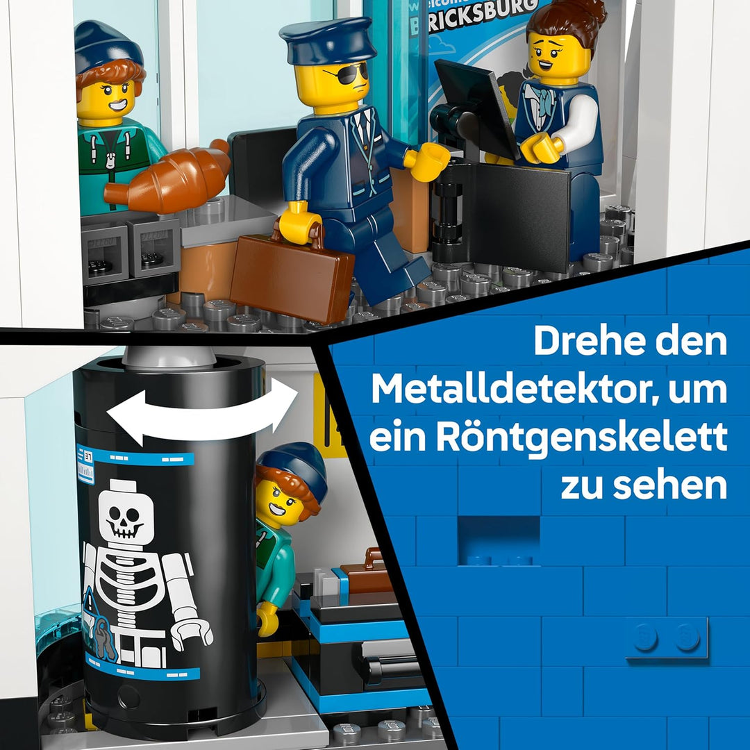 LEGO City Flughafen mit Flugzeug - Spielzeug Miniatur Modellbau mit Terminal, Flugzeug, Schlepperfah