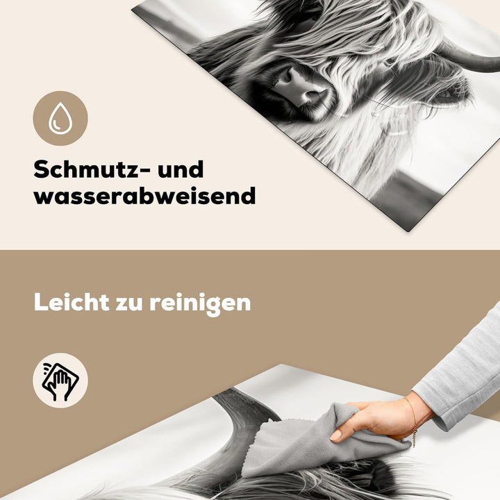Herdabdeckplatte 90x52 cm Einteilig Ceranfeld Abdeckplatte für Induktionsschutz Ceranfeldabdeckung V