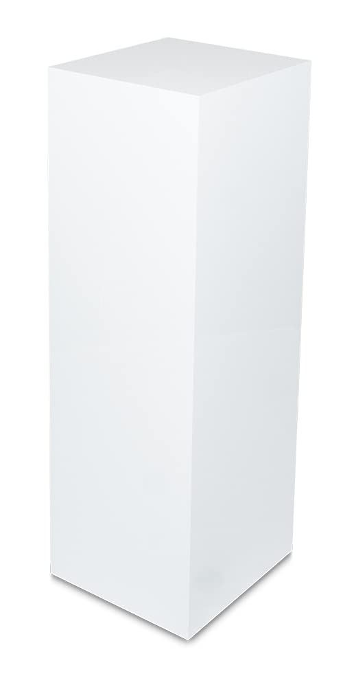 Dekosäule innen/aussen, Säule/Podest/Sockel in 3 Grössen Weiss Matt (Seidenmatt), Innensäule 80x25x2