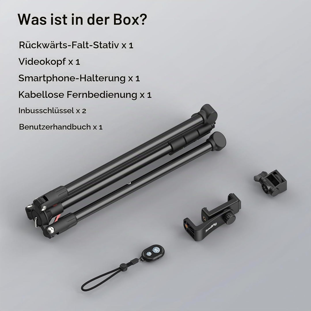 SMALLRIG Phone Tripod mit Fernbedienung, 67-Zoll-Stativ für Kamera, tragbar, umkehrbar, universelles
