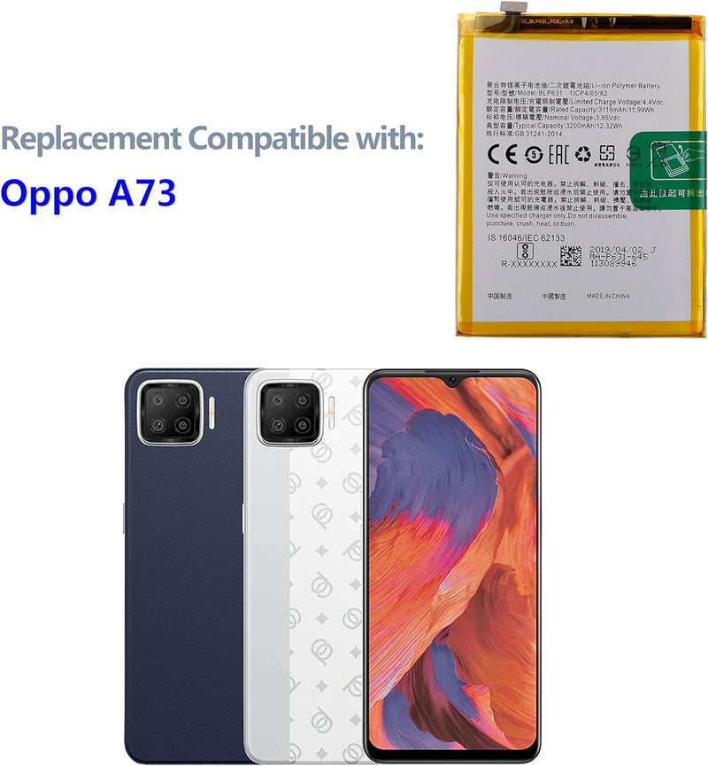 Swark Akku BLP631 Compatible with Oppo A73 with Tools