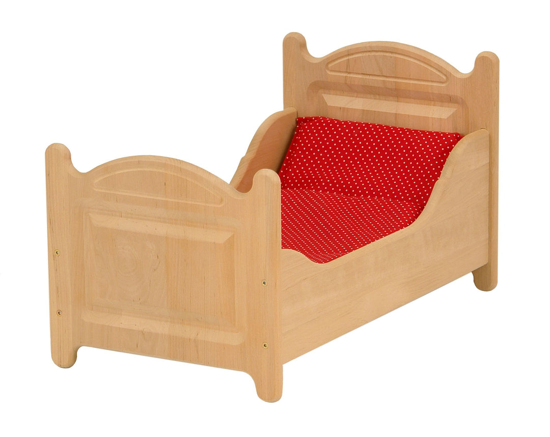 Drewart 933-3000 Puppenbett aus Holz, Holzspielzeug Puppenmöbel