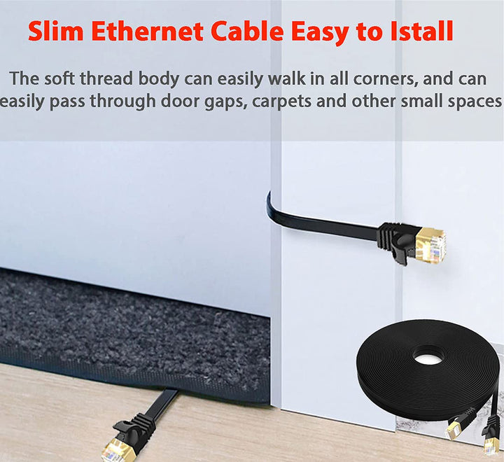 30m Cat 7 LAN Kabel 30 meter Flach Outdoor Indoor, S/FTP Netzwerkkabel CAT7 30m Hochgeschwindigkeits