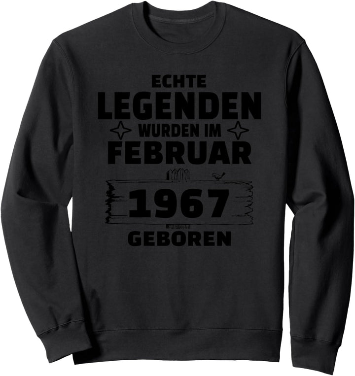 Geburtstag Jahrgang 1967 Februar Design Sweatshirt