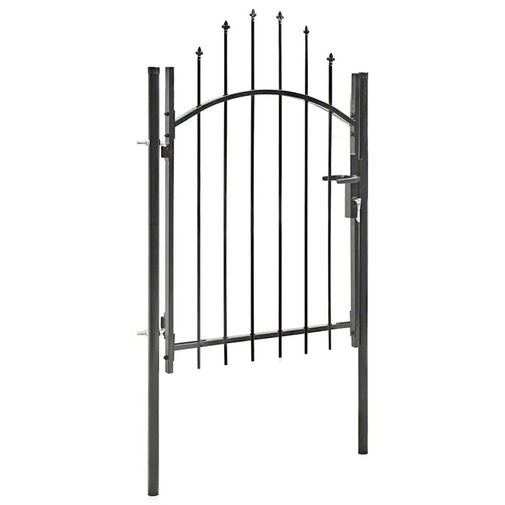 vidaXL Gartentor mit Gewölbter Spitze Metalltor Zauntor Gartentür Zauntür Hoftor Hoftür Tor Pforte G