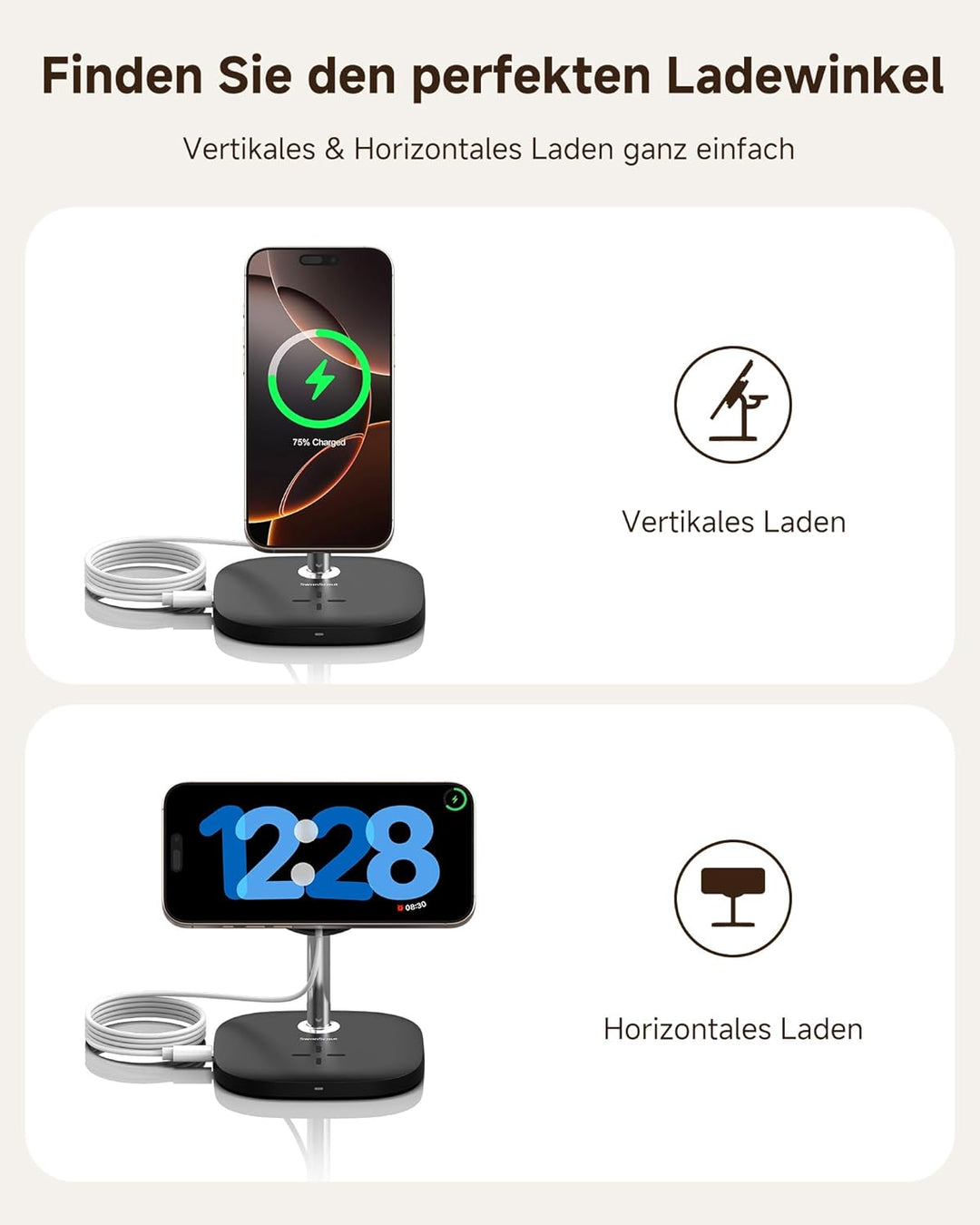 Wireless Charger für iPhone und Apple Watch, SwanScout 711M, Magnetisches Ladegerät für iPhone Air/1