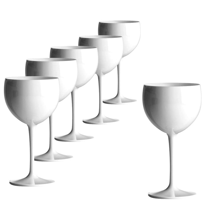 Doimoflair Ballonglas Weinglas aus Kunststoff Weinbecher Plastik Rotweinglas Weiss 40 cl. Set 6 Stüc