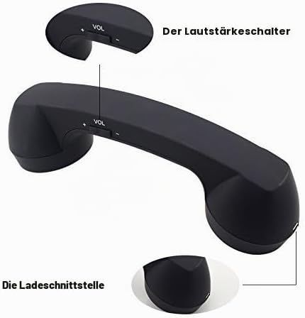 kabellose Retro-Telefonhörer Kopfhörer für EIN Handy mit bequemem Anruf Schwarz, Schwarz