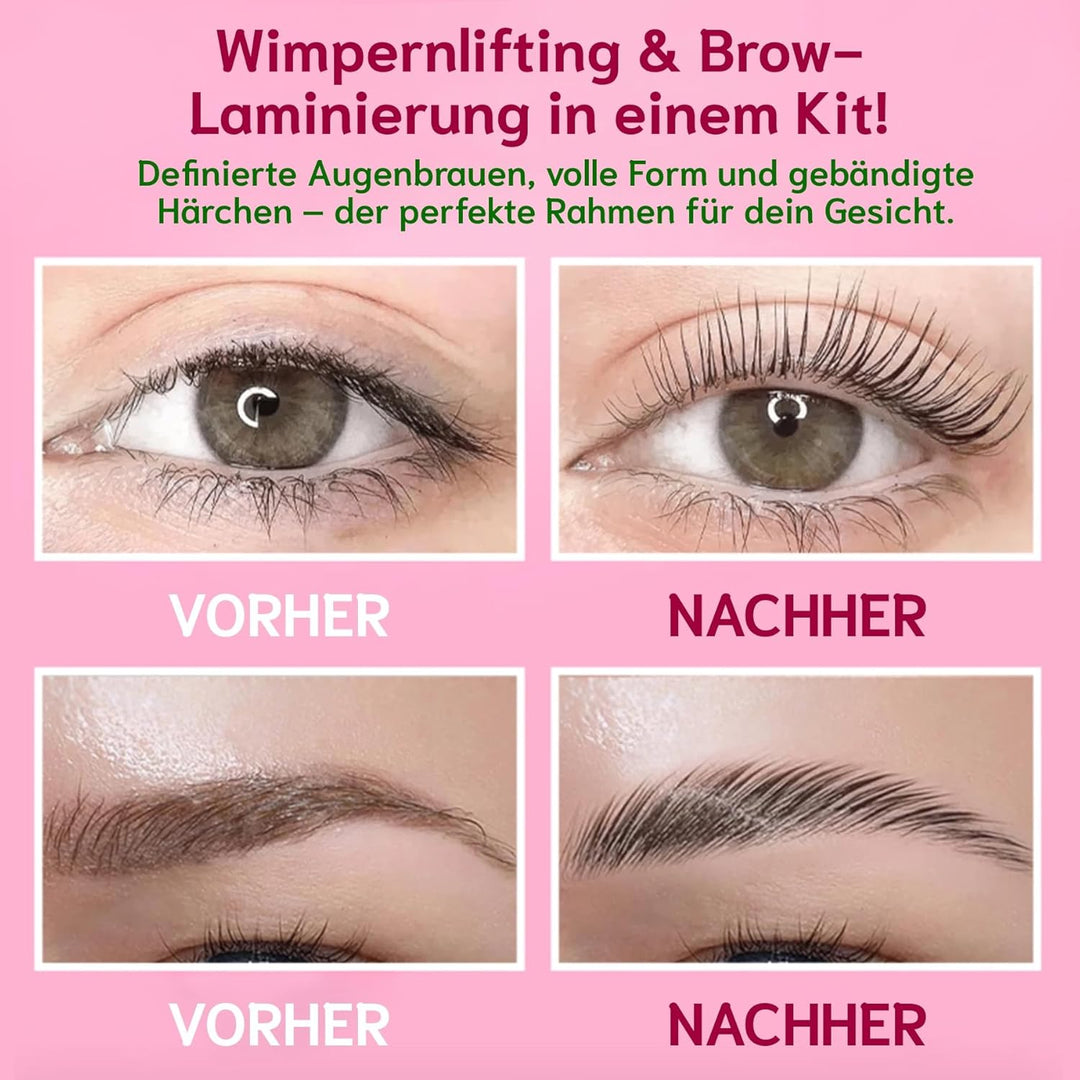 P-Beauty Camellia Wimpernlifting & Augenbrauenlifting SET - vegane Formel mit Kamelienextrakt - Wimp