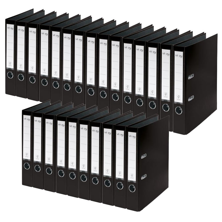 VON Leitz Ordner A4, 25er Pack, Karton mit Kunststoffeinband, 50 mm Rückenbreite, Für 350 Blatt, Bla