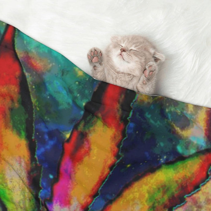 ZORIN Hundedecke, waschbar, weiche Decken für Hunde, Galaxie, Regenbogen, Unkraut, Blatt, flauschig,