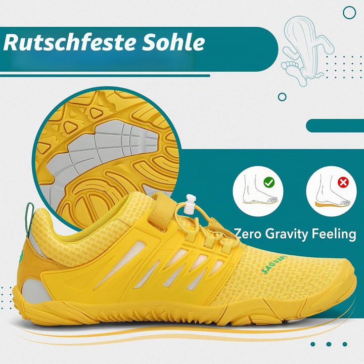 SAGUARO Unisex Barfussschuhe Outdoor Zehenschuhe mit Breite Zehenbox &amp; Zero-Drop Sohle Gr.36-48 44 E