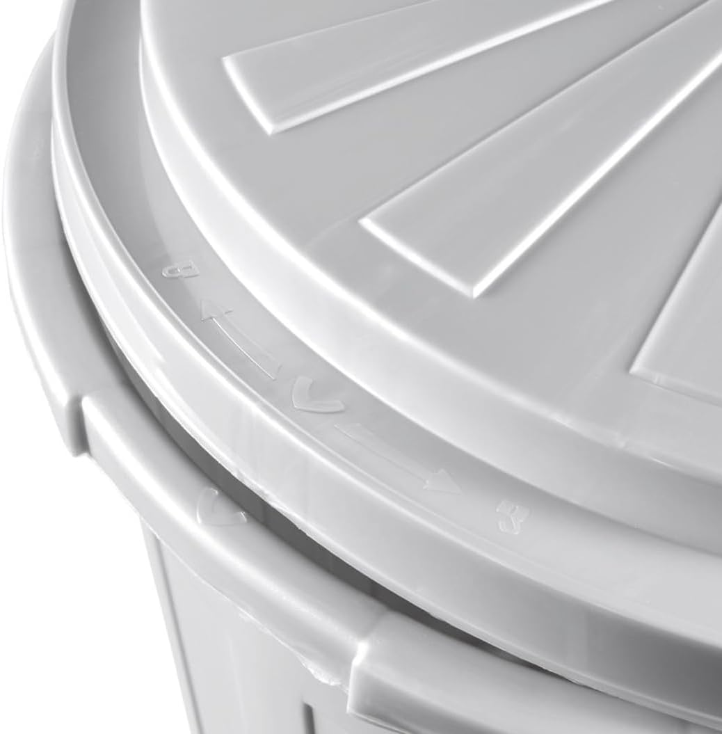 keeeper Supermax-Tonne mit Deckel, Polypropylen, 50 l, 50 x 55 x 50 cm, Mats, Silber 50 L Silber, 50